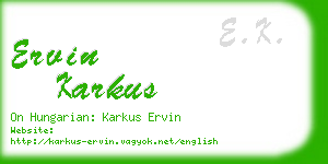 ervin karkus business card